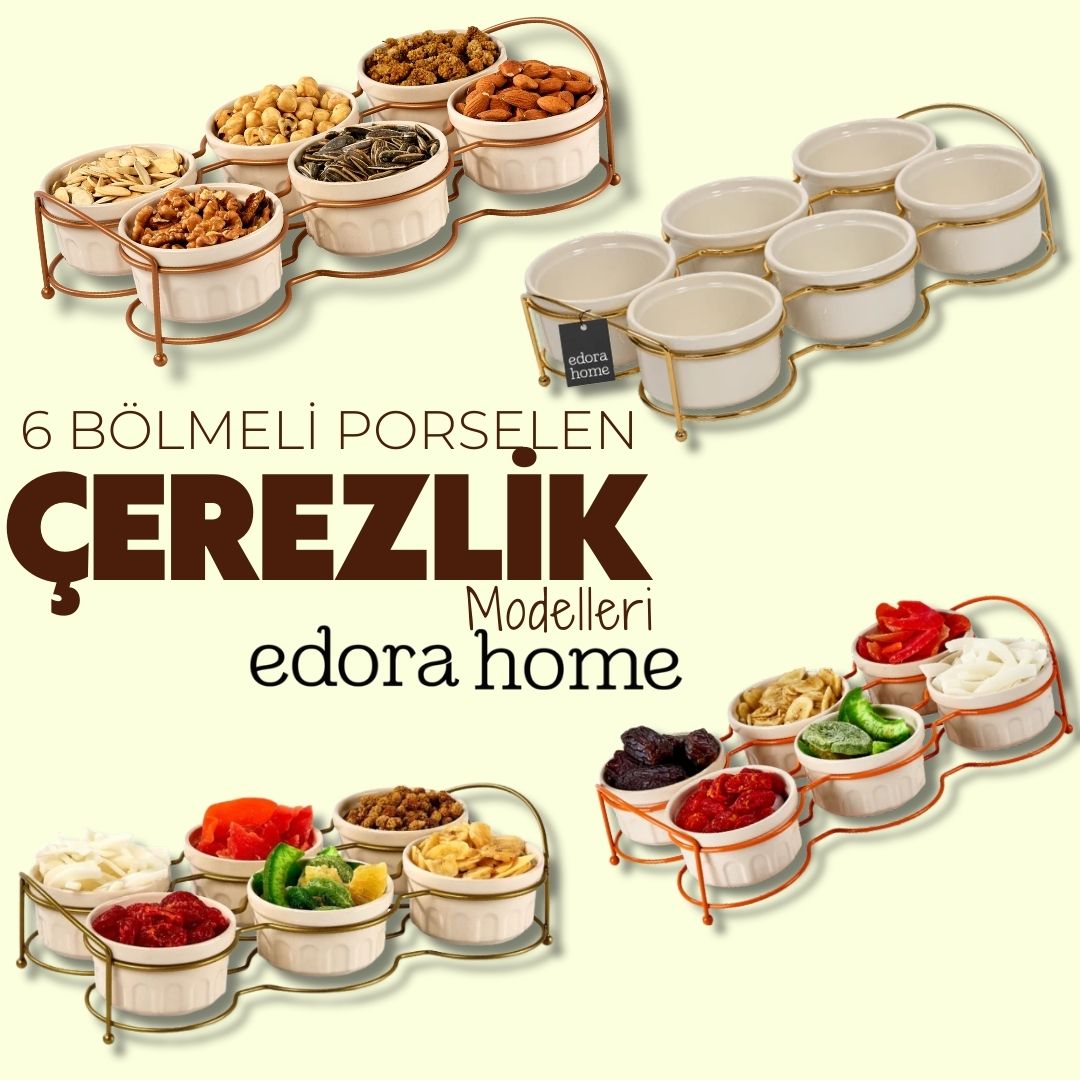 6 Bölmeli Porselen Çerezlik Modelleri
