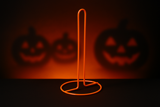 Orange Upright Paper Towel Holder Standard And Oversized Roll Compatible Napkin Holder Kitchen Bathroom-Metal Stainless