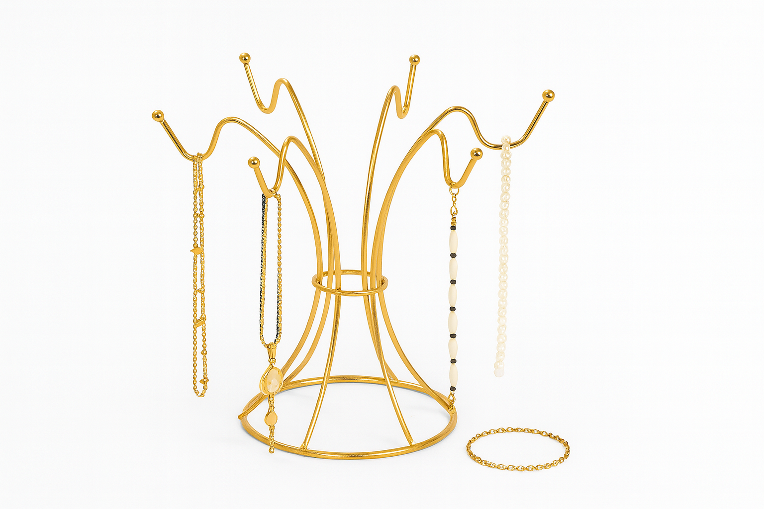 Gold Jewelry Stand, Jewelry Holder, Bracelet, Bracelet, Necklace Set, Rosary Holder Organizer Gift-Metal Stainless