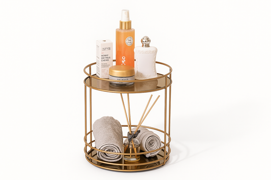 Rose Two-Tier Bathroom Organizer Plexi Two-Tier Organizer - Metal Stainless