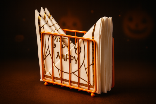 Orange Lattice Napkin Holder, Cafe Cafe, Restaurant, Hotel, Decorative Napkin Holder Gift-Metal Stainless Steel