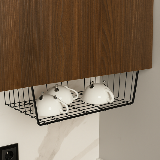 Siyah Raf Altı Kanguru Sepet, Çok Amaçlı Düzenleyici Organizer , Bardak Rafı