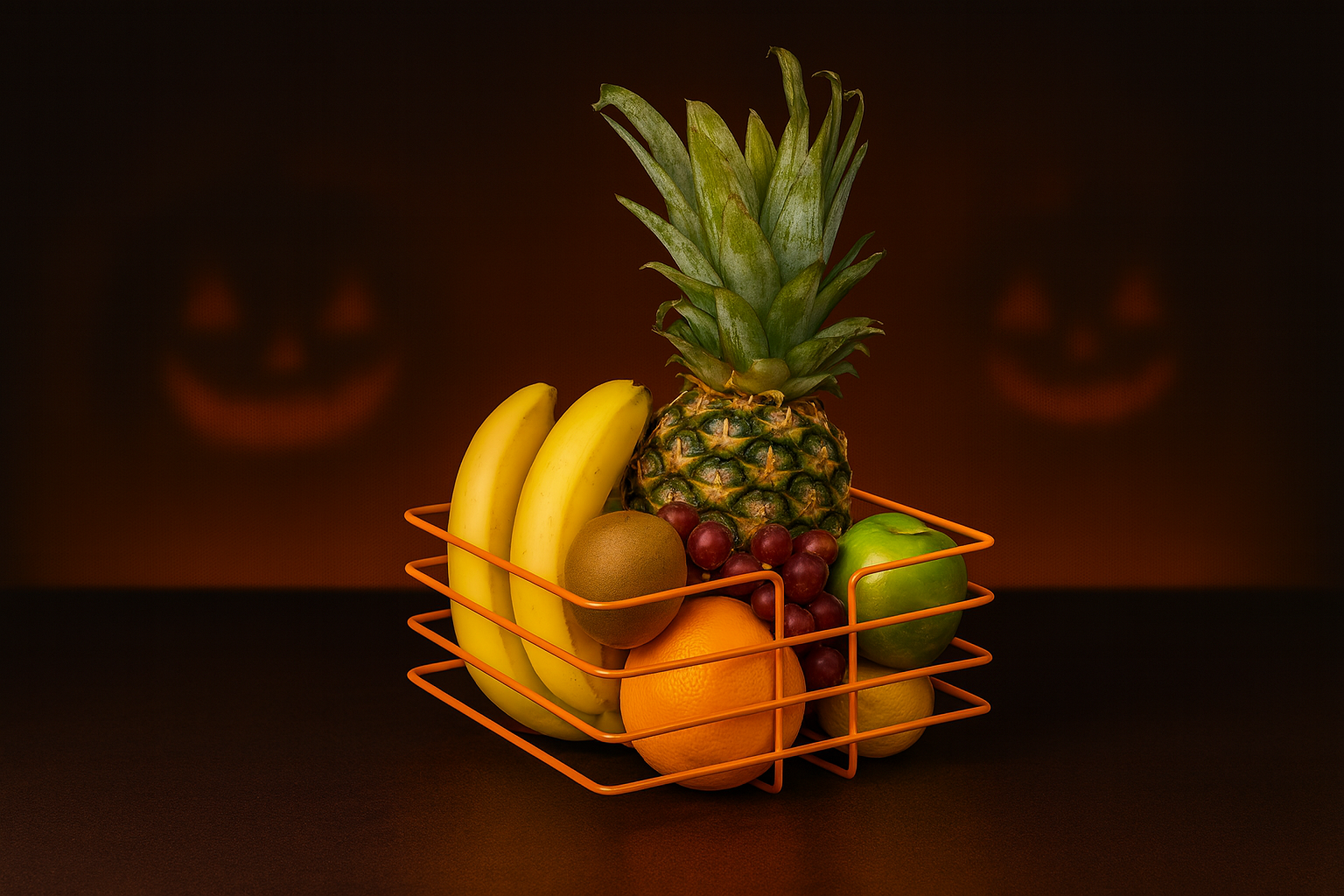 Turuncu Oval Köşeli Şık Sepet