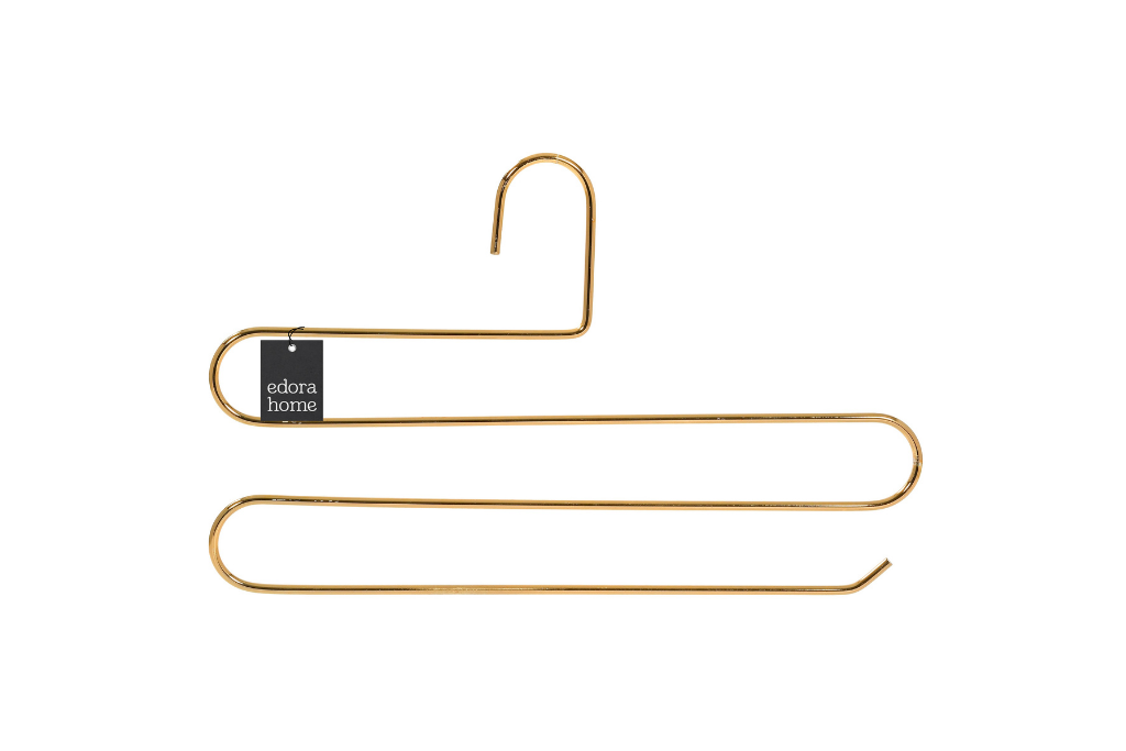 Gold 10 pcs 3 Layers Pants, Shawl, Scarf Hanger, Wardrobe Hanger- Metal Stainless