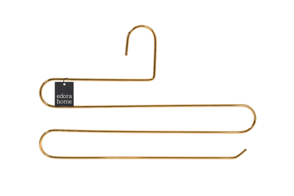 5-Tier Shiny Gold 3-Layer Trouser Hanger Wardrobe Clothes Scarf Shawl Hanger Stainless Metal