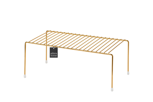 Altın Çok Amaçlı Dolap Içi Düzenleyici Tel Raf, Fincan Tabak Kase Organizer-Metal Paslanmaz