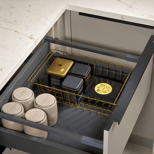 Altın Dikdörtgen Sepet Şık Çok Amaçlı Dolap Düzenleyici Organizer