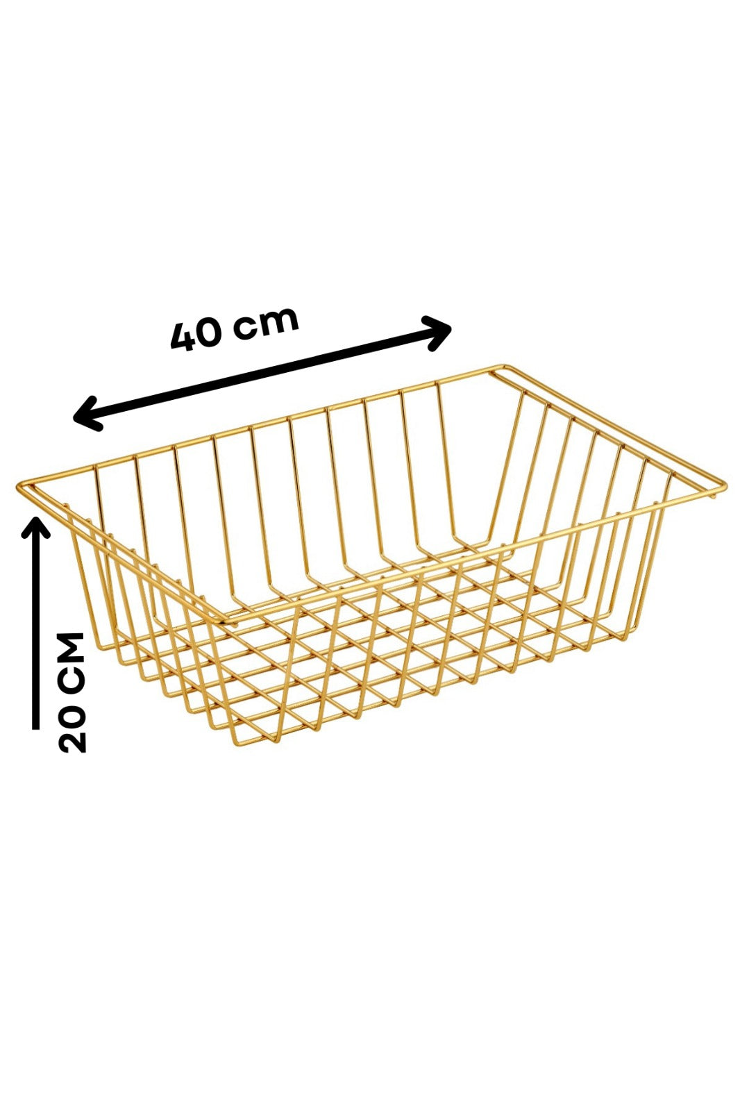 Bright Gold Rectangular Basket Multi-Purpose Closet Organizer