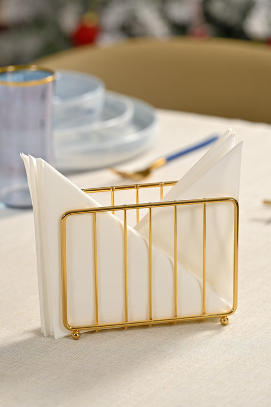 Altın Kafes Peçetelik, Kafe Cafe, Restoran, Otel, Dekoratif Peçetelik Hediyelik - Metal Paslanmaz