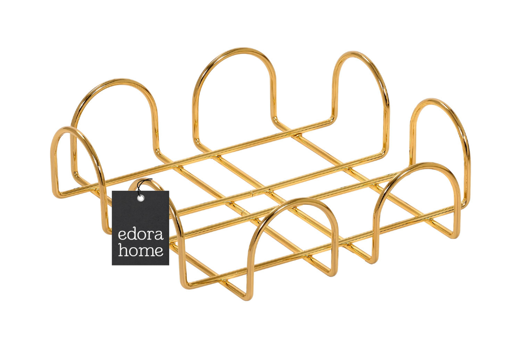 Golden Square 18 Cm Napkin Holder, Cafe, Restaurant, Hotel, Kitchen Tableware Large Size Napkin - Metal Stainless