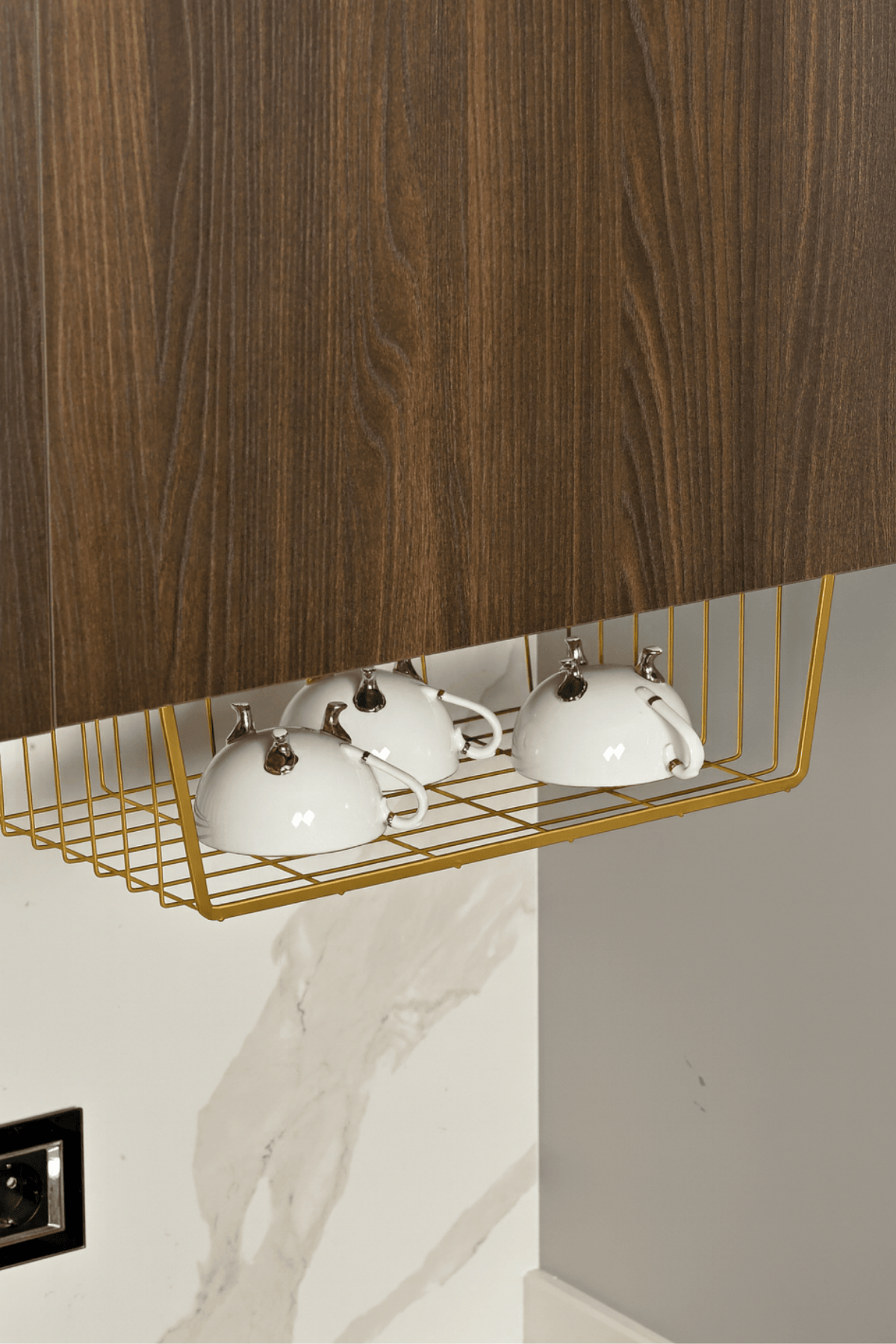 Altın Raf Altı Kanguru Sepet, Çok Amaçlı Düzenleyici Organizer , Bardak Rafı