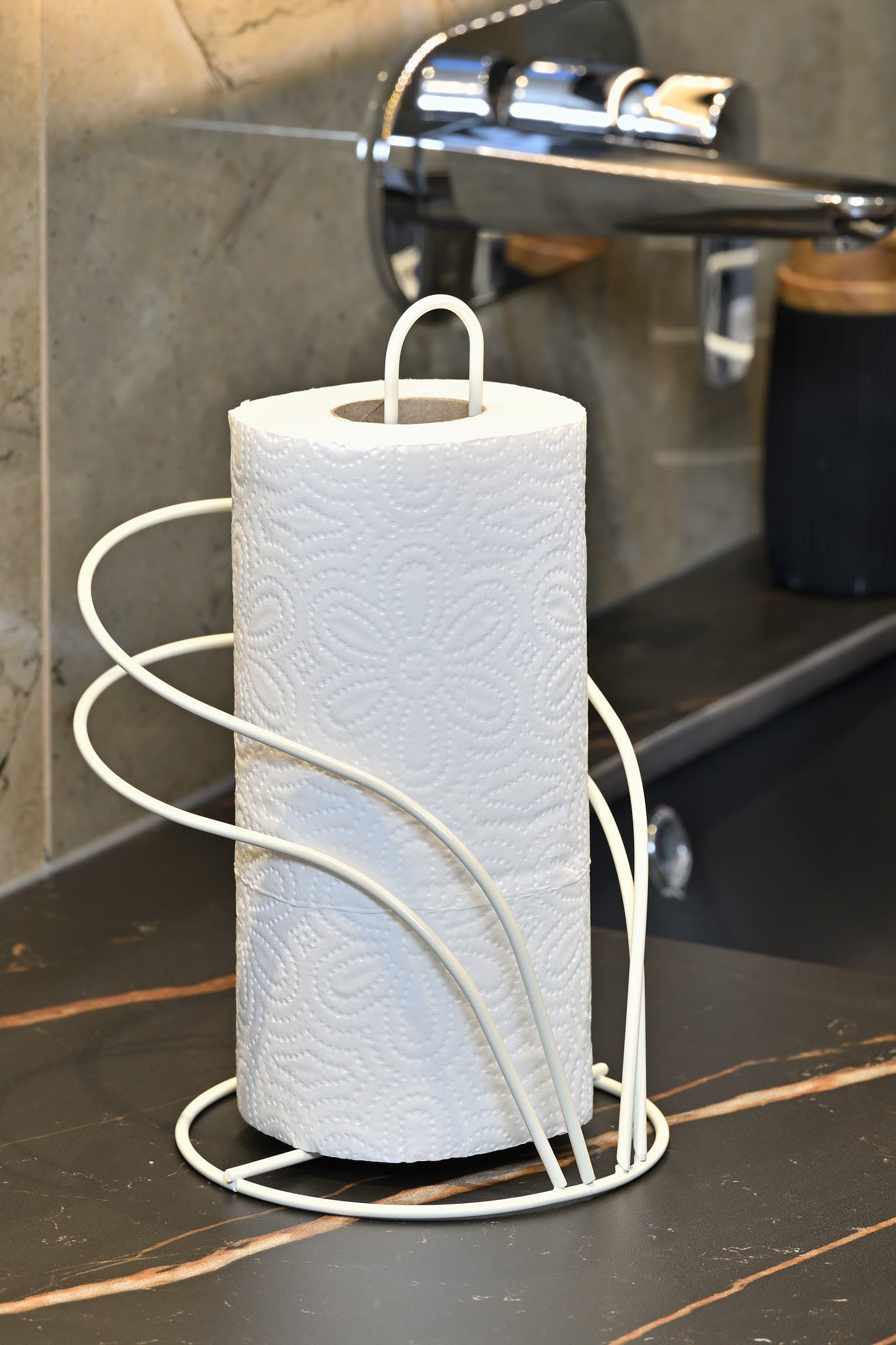 Bej Kuğu Kağıt Rulo Havluluk, Peçetelik Mutfak Banyo Çocuk Yatak Odası Aksesuar - Metal Paslanmaz