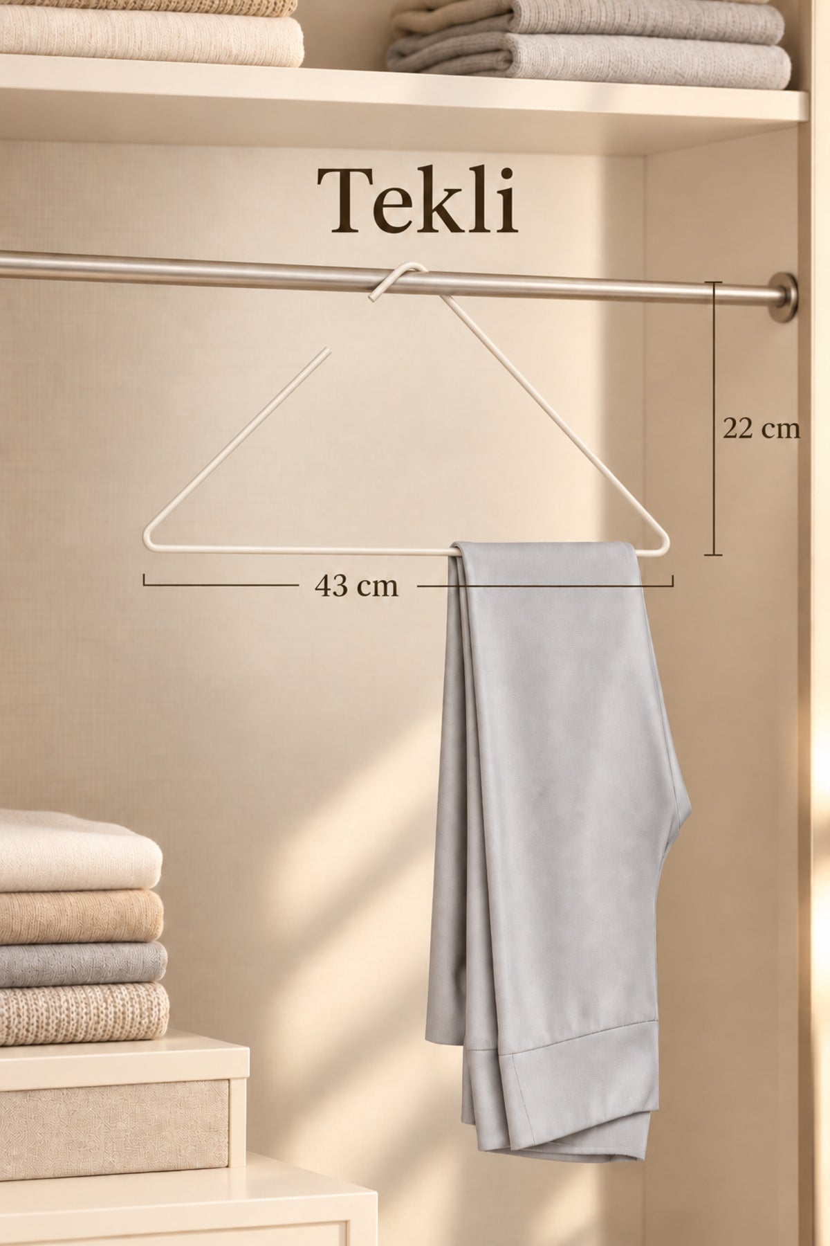 Beige Triangle Clothes Hanger T-Shirt Shirt Swimwear Hanger Store Hanger Stainless Metal