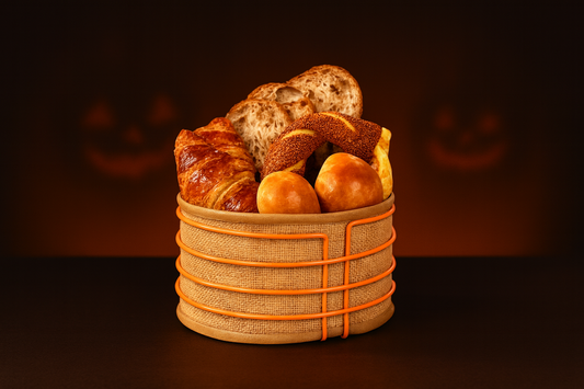 Orange Stainless Round Bread Basket Jute Fabric, Luxury Serving Basket - Multipurpose Metal