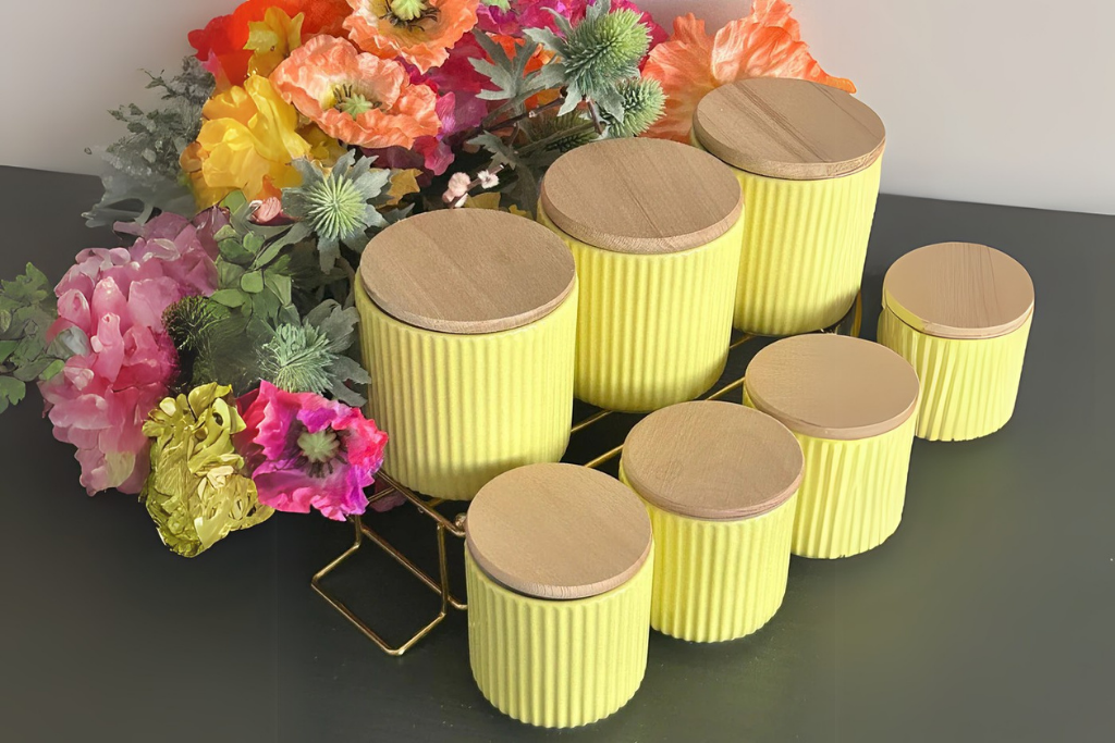 7-Piece Spice Rack Set with Bamboo Vacuum-Sealed Jars
