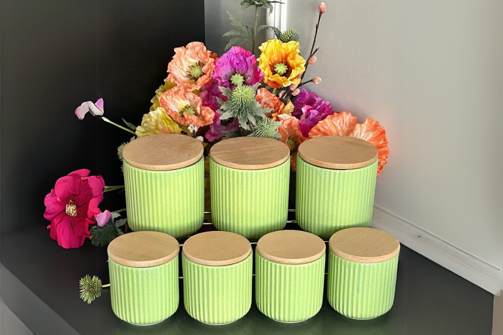 7 Piece Spice Jar Set with Bamboo Vacuum Lids