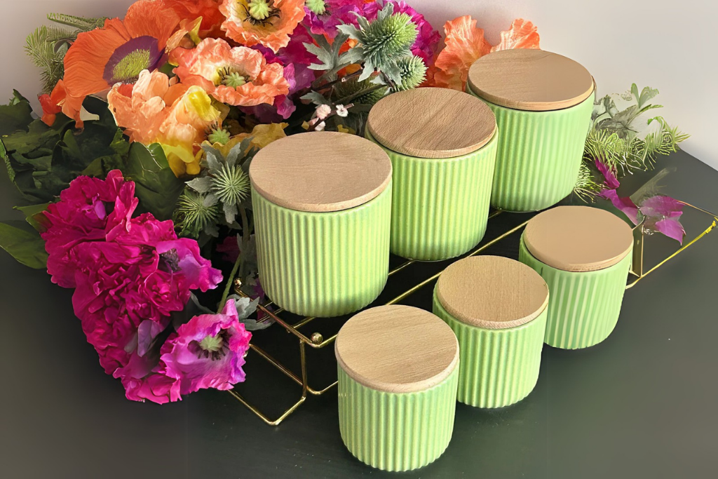 7 Piece Spice Jar Set with Bamboo Vacuum Lids