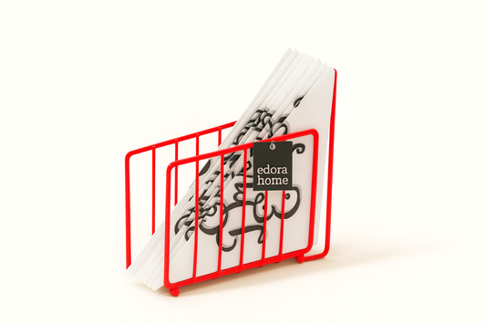 Red Lattice Napkin Holder, Cafe Cafe, Restaurant, Hotel, Decorative Napkin Holder Gift - Metal Stainless