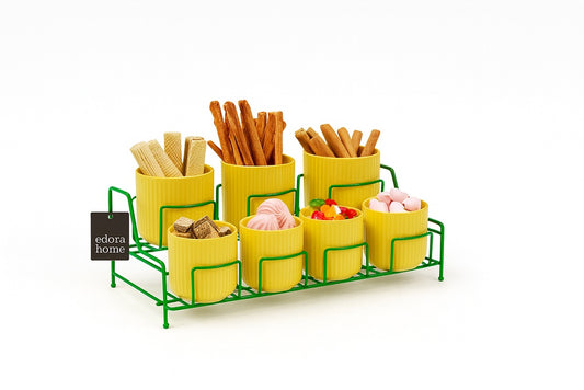 Green 7 Compartments Multi-purpose Organizer with Lid Organizer Countertop, Kitchen Organizer - Metal Stainless