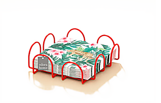 Red Square 18 Cm Napkin Holder, Cafe, Restaurant, Hotel, Kitchen Tableware Large Size Napkin - Metal Stainless