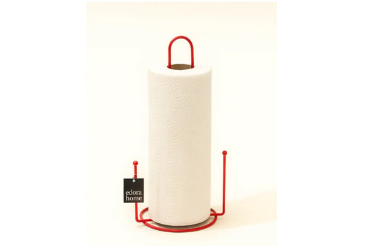 Red Marbled Paper Roll Towel Holder, Napkin Holder Kitchen Bathroom Kids Room Accessories - Metal Stainless