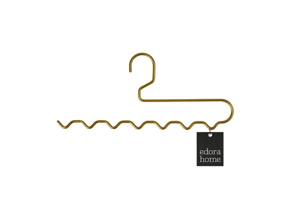 10'lu Mat Gold Zigzag Askı Pantolon Şal Eşarp Kemer Askılığı Dolap İçi Organizer