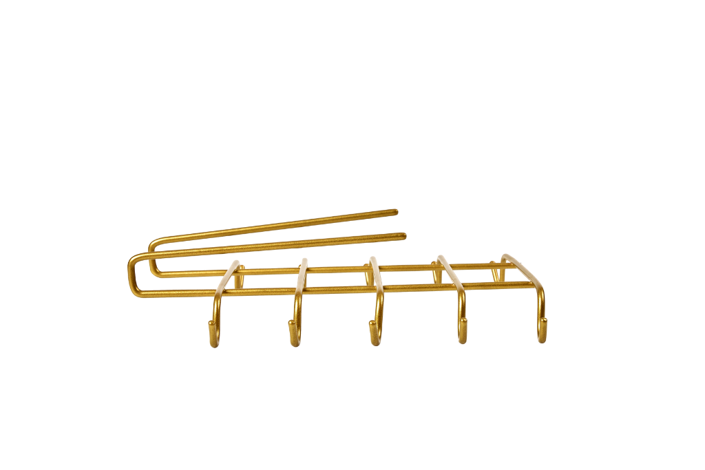 Mat Gold 10 Kancalı Bardak Askılığı Raf Altı Kupa Fincan Düzenleyici Paslanmaz Metal
