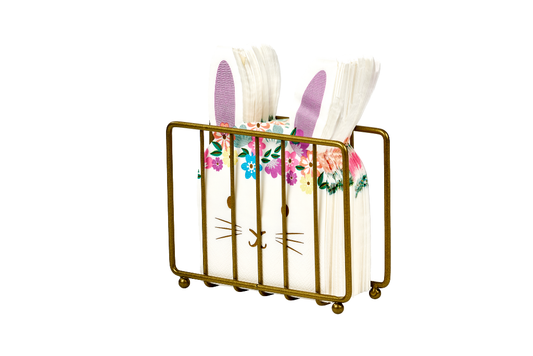 Gold 2'Li Servis Sunum Seti, Çok Amaçlı Düzenleyici Ve Kafesli Peçetelik, Hediyelik-Metal Paslanmaz