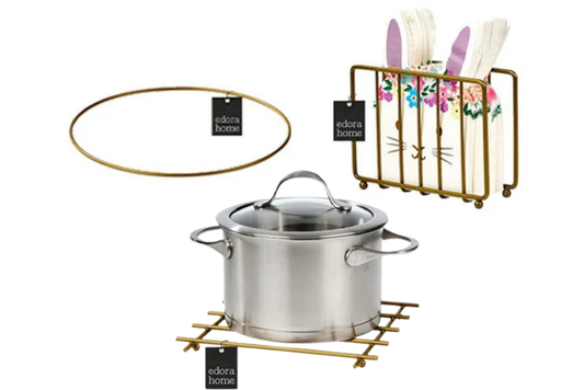 Gold 3'Lü Sunum Seti-8 Adet Supla, Kafes Peçetelik, Nihale