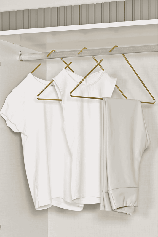 Gold 5'Li Üçgen Tişört, Elbise, Gömlek, Mayo Askısı, Tasarım Mağaza Store Askısı - Metal Paslanmaz