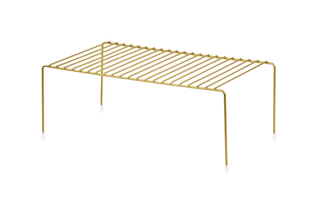 Matte Gold Cabinet Organizer Wire Rack Cup Plate Bowl Organizer Stainless Metal