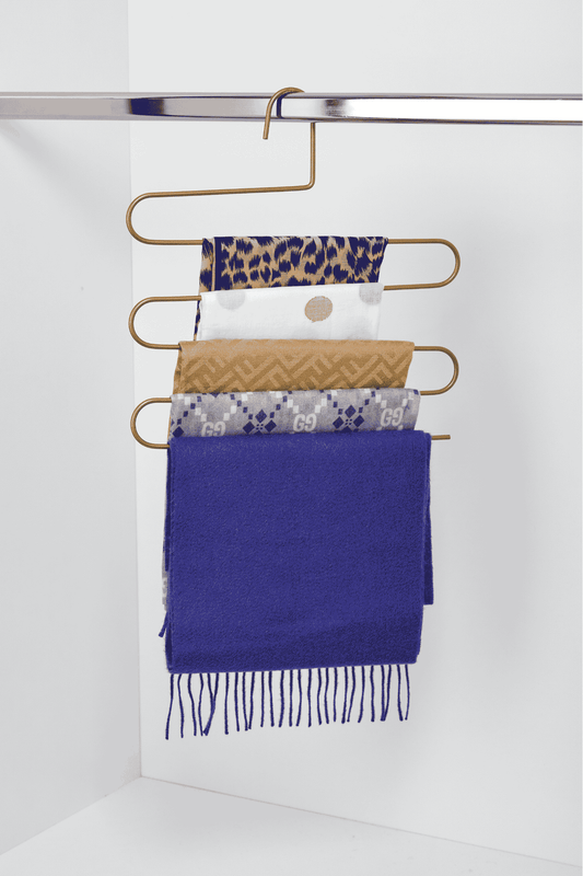 Gold Dolap İçi 5 Katlı Pantolon Elbise, Şal, Eşarp, Askısı, Çoklu Gardrop Askılığı - Metal Paslanmaz