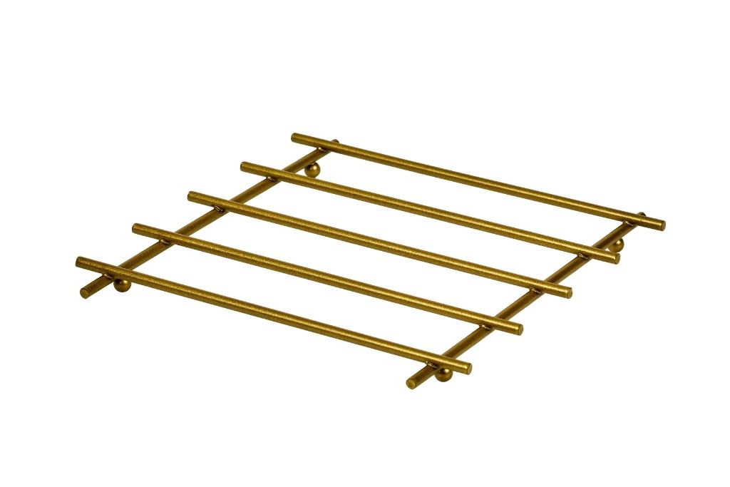 Mat Gold Yanmaz Nihale Tencere Altlığı Tezgah Üstü Altlık Paslanmaz Metal
