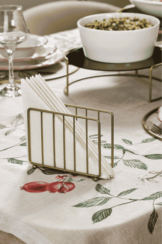 Gold Kafes Peçetelik, Kafe Cafe, Restoran, Otel, Dekoratif Peçetelik Hediyelik - Metal Paslanmaz