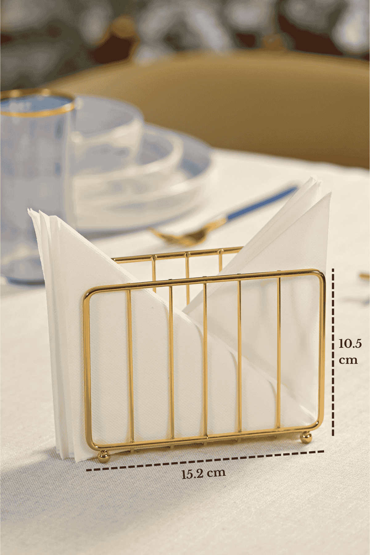 Mat Gold Kafes Peçetelik Peçete Standı Kafe Restoran Otel Dekoratif Paslanmaz Metal