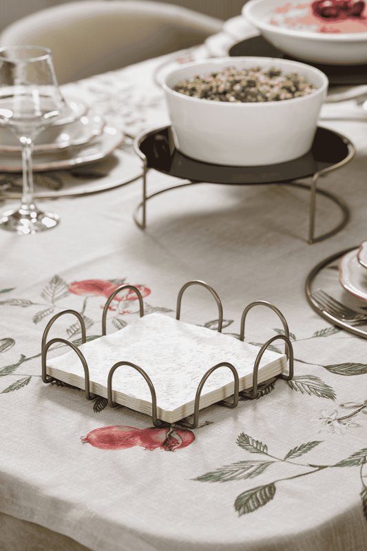 Gold Kare 18 Cm Peçetelik, Kafe, Restoran, Otel, Mutfak Sofra Büyük Boy Peçete - Metal Paslanmaz