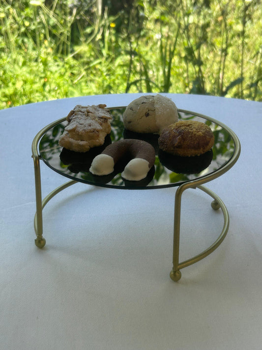 Gold renkli küçük boy metal sunumluk, dekoratif hediyelik