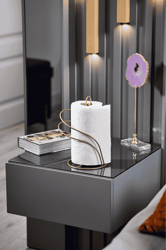 Gold Kuğu Kağıt Rulo Havluluk, Peçetelik Mutfak Banyo Çocuk Yatak Odası Aksesuar - Metal Paslanmaz