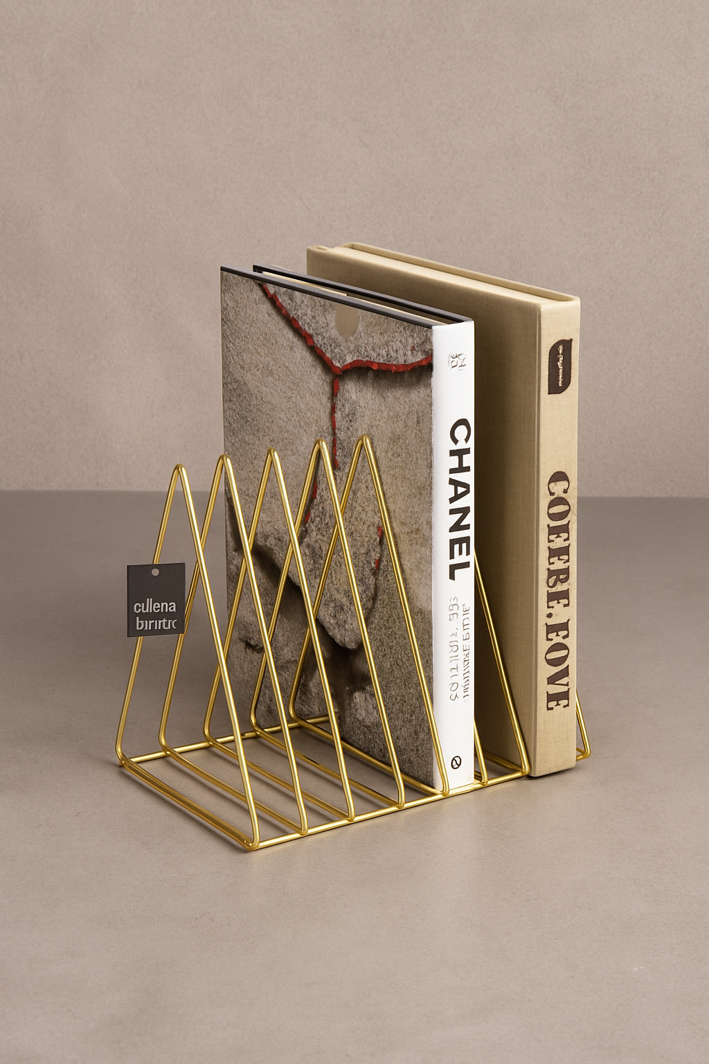Matte Gold Desk Book Organizer Office Living Room Organizer