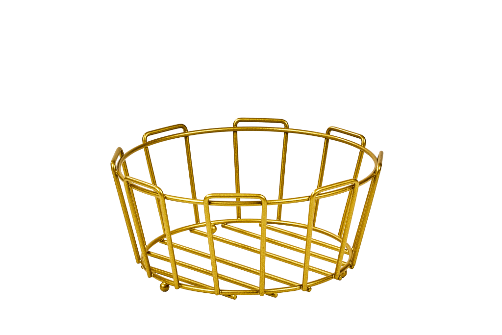 Mat Gold Oval Meyve Sebze Sepeti Mutfak Organizer Çok Amaçlı Paslanmaz Metal