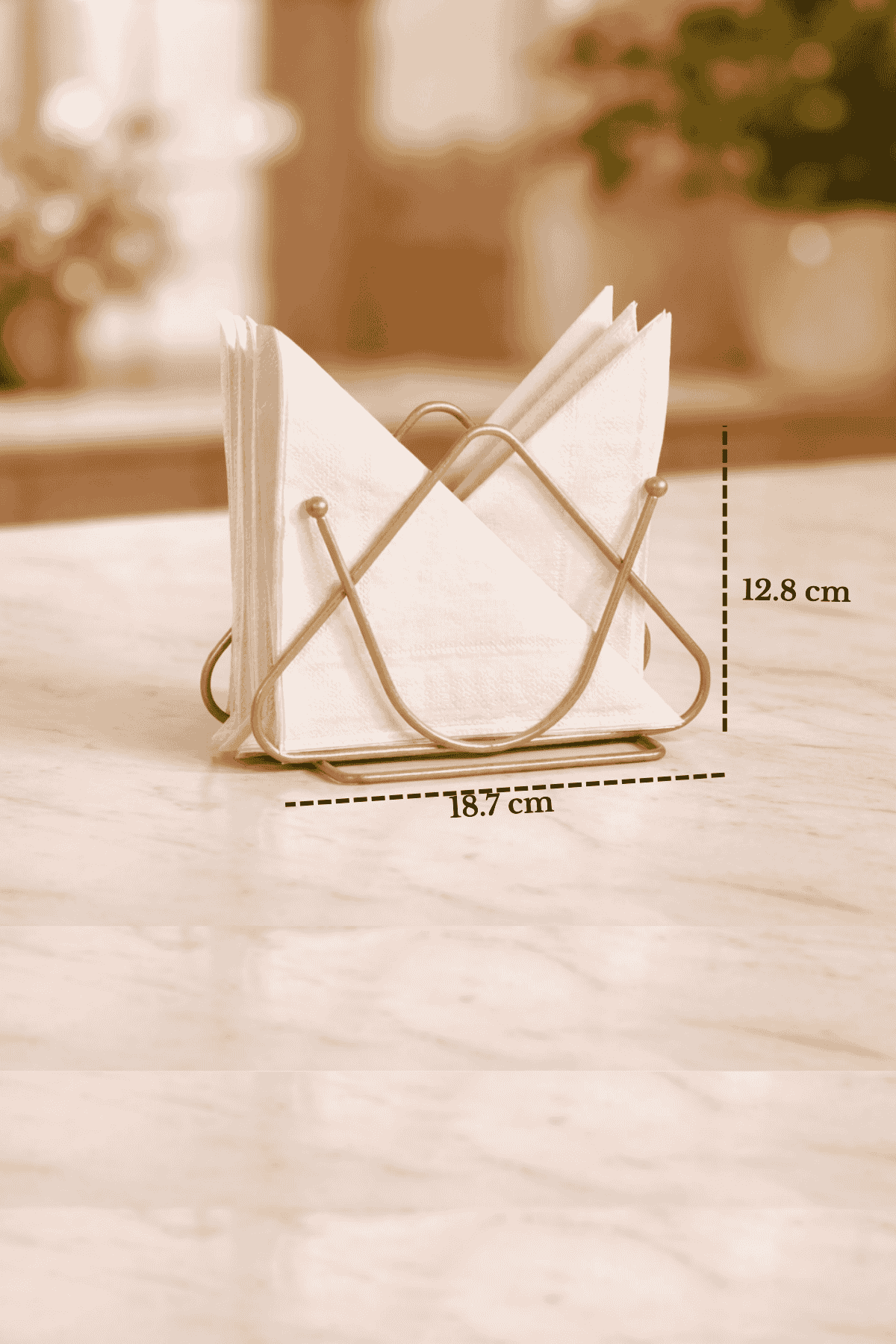 Matte Gold Decorative Desktop Napkin Holder Napkin Stand Cafe Restaurant Hotel