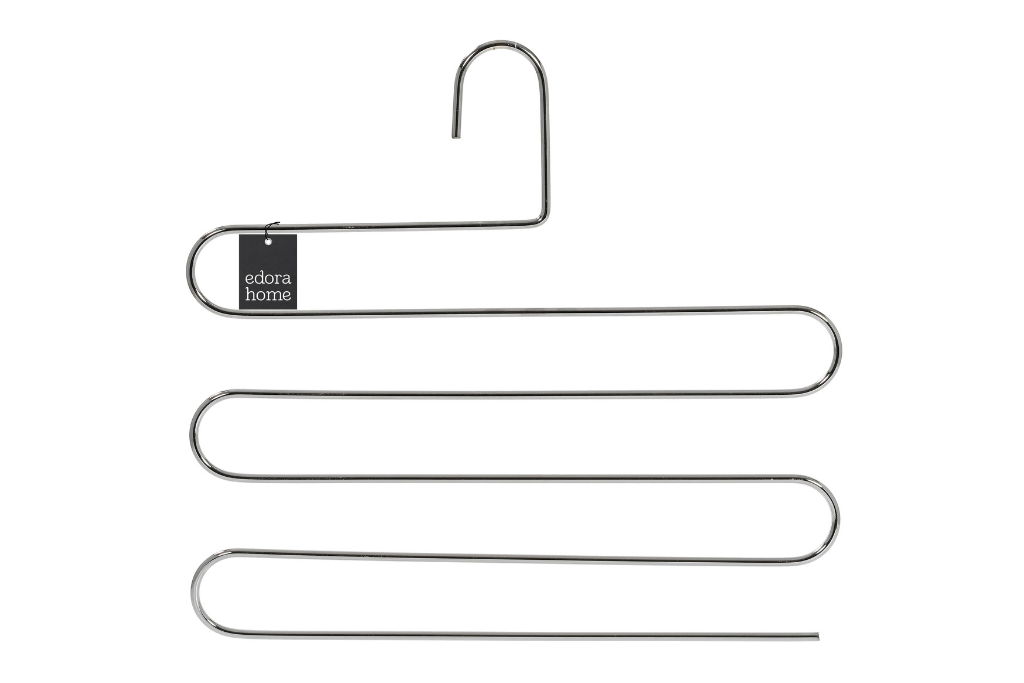 5-Piece Matte Silver 5-Tier Pants Hanger Wardrobe Inner Clothes Scarf Shawl Hanger Stainless Metal