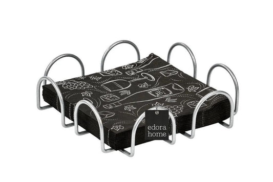 Gümüş Kare 18 Cm Peçetelik,Kafe,Restoran, Otel, Lüks Mutfak Sofra Büyük Boy Peçete-Metal Paslanmaz