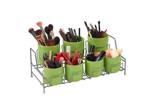 Gümüş Makyaj Ve Kozmetik Masa Üstü Organizer, Çok Amaçlı Düzenleyici 7 Bölmeli - Metal Paslanmaz