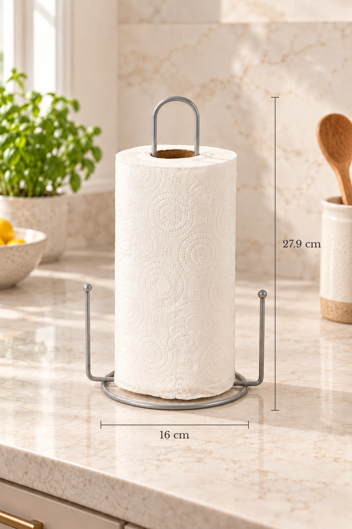 Silver Beaded Paper Towel Holder, Napkin Holder Kitchen Bathroom Children's Room Accessory-Metal Stainless