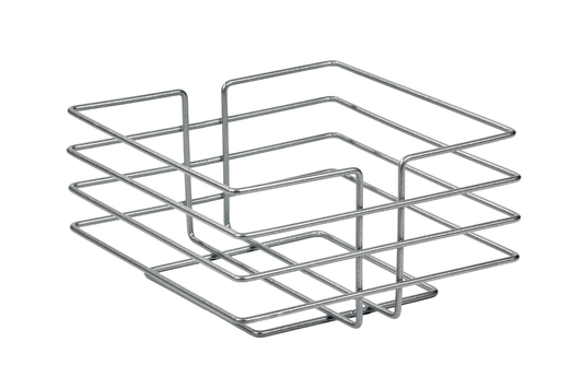 Gümüş oval köşeli kare sepet – meyve ve sebze için paslanmaz metal mutfak organizer