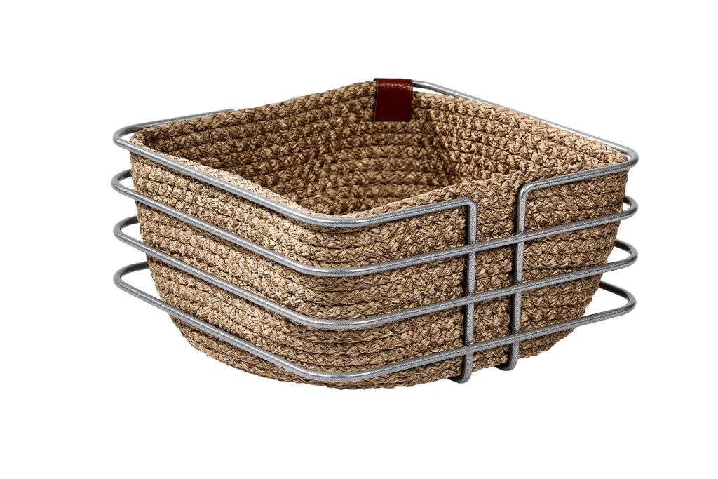 Silver Stainless Steel Oval Corner Square Bread Basket Macrame - Multipurpose Metal