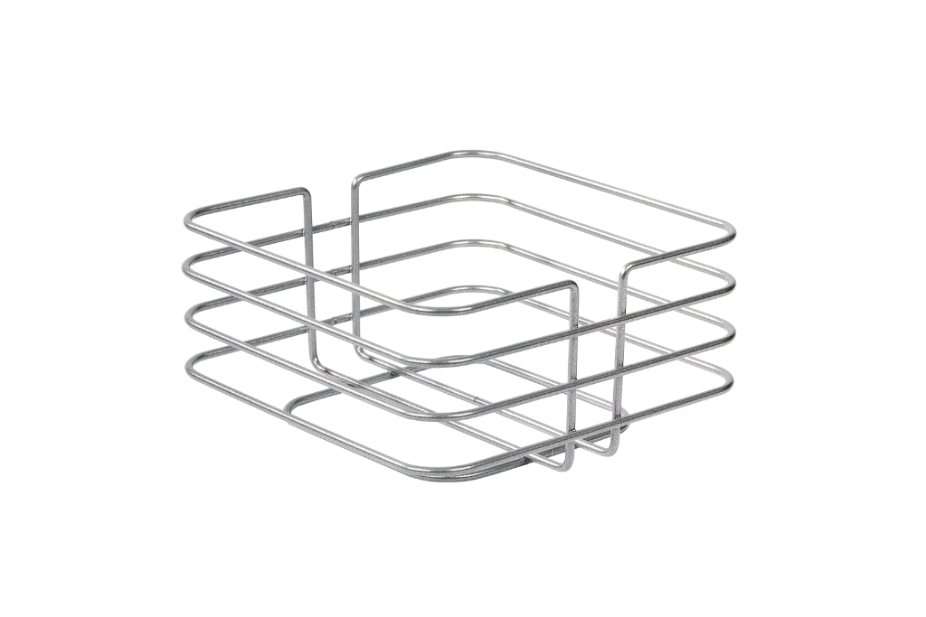 Silver Stainless Steel Oval Corner Square Bread Basket Macrame - Multipurpose Metal