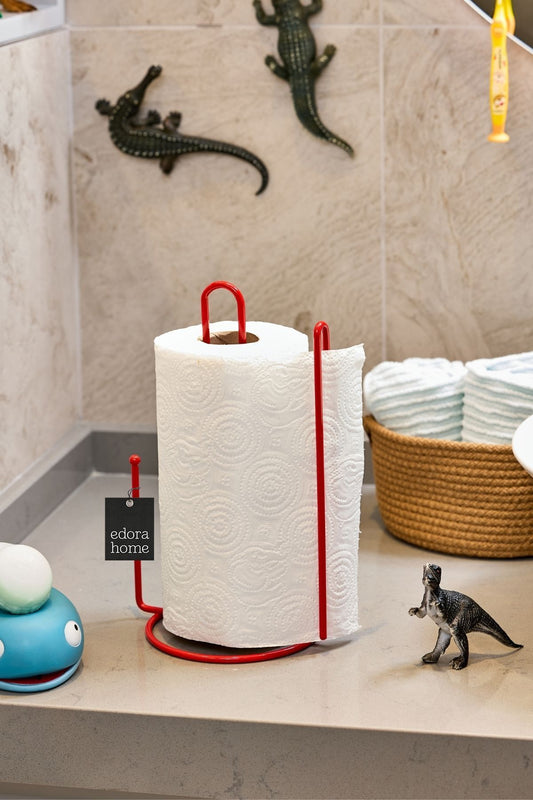 Kırmızı Ayraçlı Kağıt Rulo Havluluk 25 Cm Peçetelik , Modern Ergonomik Tasarım - Metal Paslanmaz