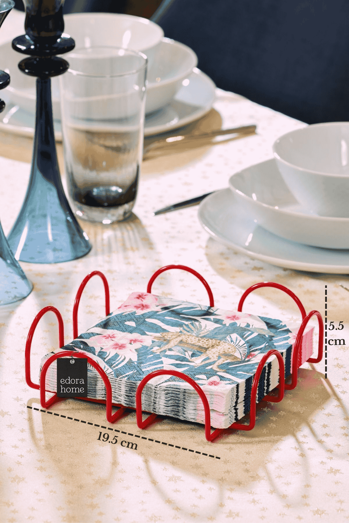 Kırmızı 18 Cm Peçetelik Büyük Boy Peçete Standı Kafe Restoran Otel Paslanmaz Metal